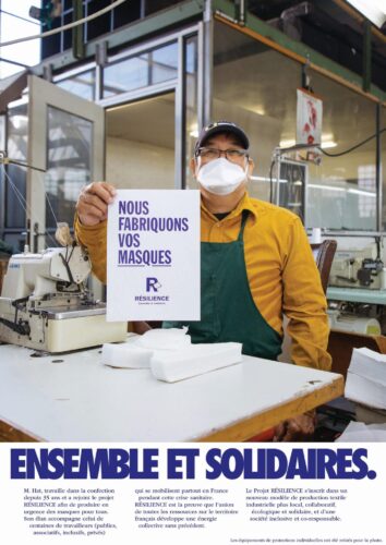 Résilience, entreprise de masques lavables en France, partenaire de Easytri à Toulouse