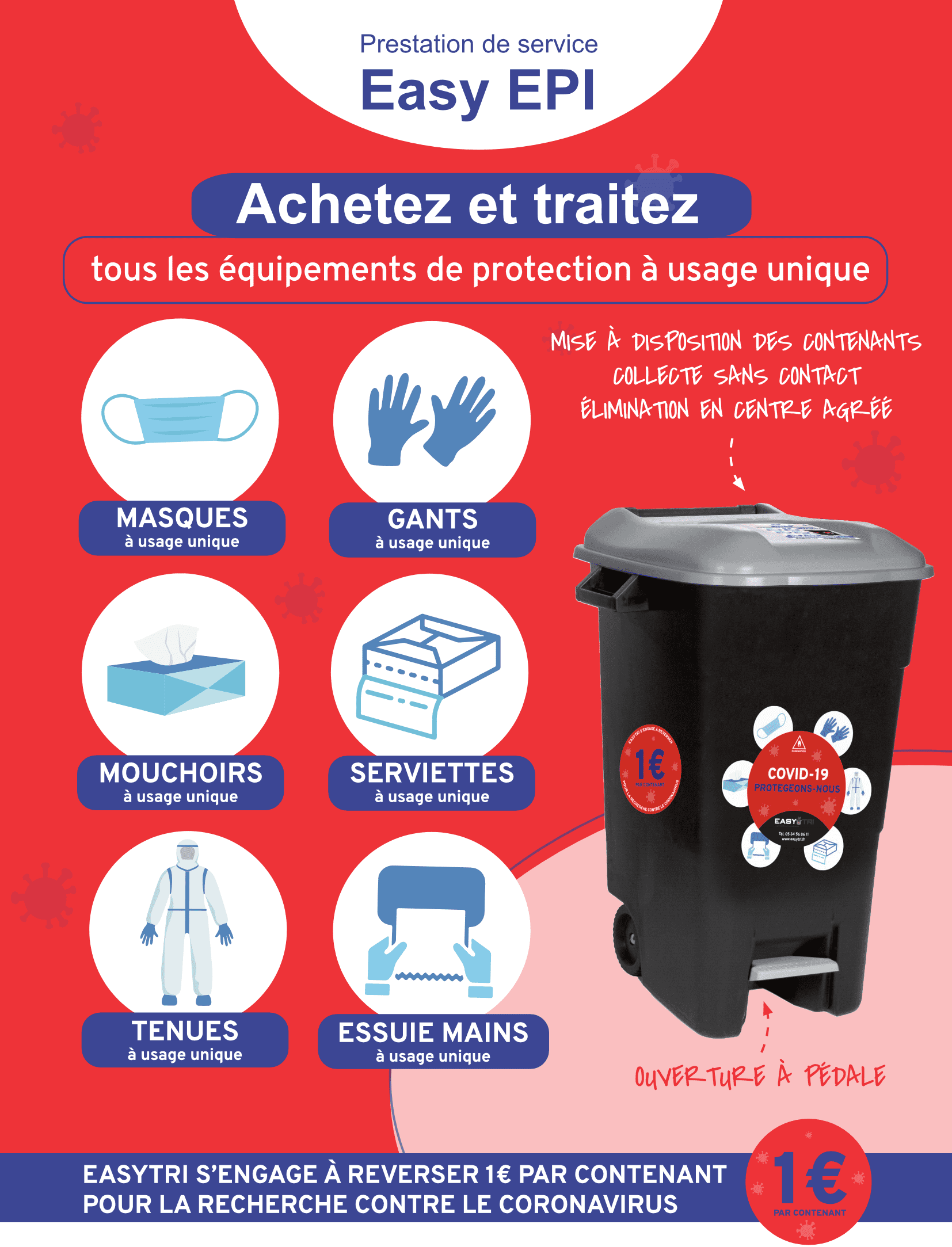 Prestation Easy-EPI : protocole sanitaire de gestion des masques et équipements de protection jetables