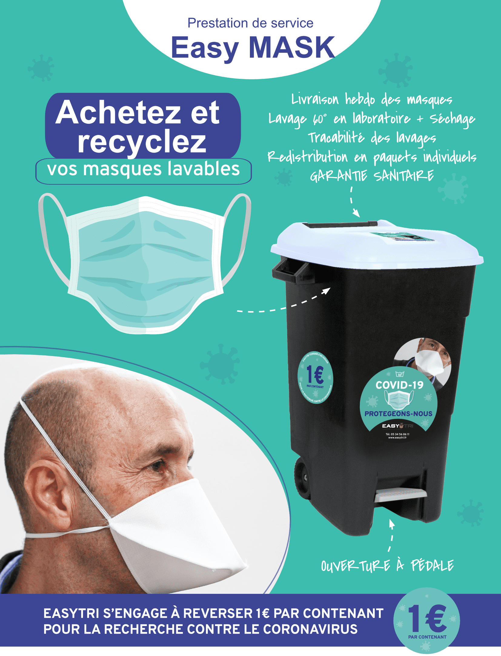 Prestation Easy-Mask : protocole sanitaire de gestion des masques lavables à Toulouse pour les entreprises