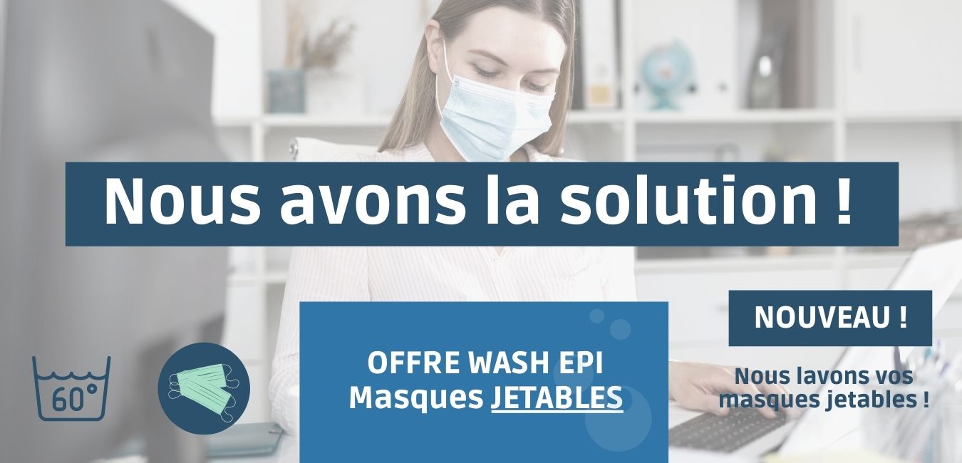 Nous avons la solution pour vos masques jetables ! Nous lavons vos masques jetables.
